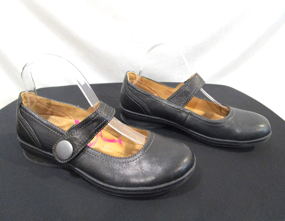 EUC! Comfortiva Align Black Leather Mary Jane Flats Comfort Shoes Women 8.5M